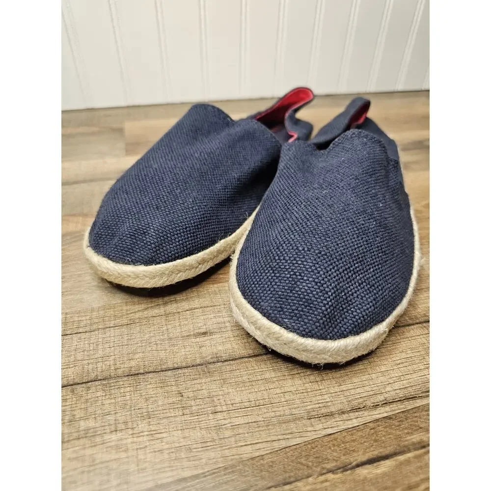 L.L Bean Women's Espadrilles Blue Canvas Slip-on Flats Size 11 Hemp Rope New